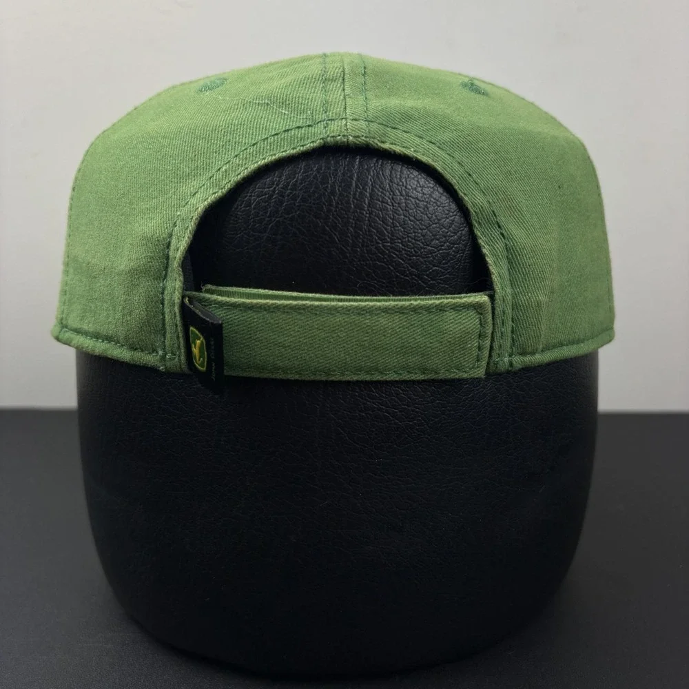 John Deere Youth Hat Classic Logo Green Washed Cotton Embroidered Strapback Cap